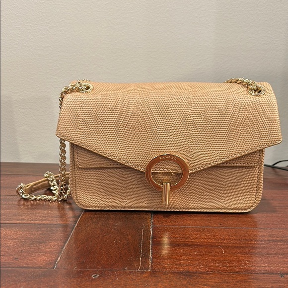 Sandro Tan Gold Crossbody Bag with Chain… stunning, go anywhere - Picture 1 of 7
